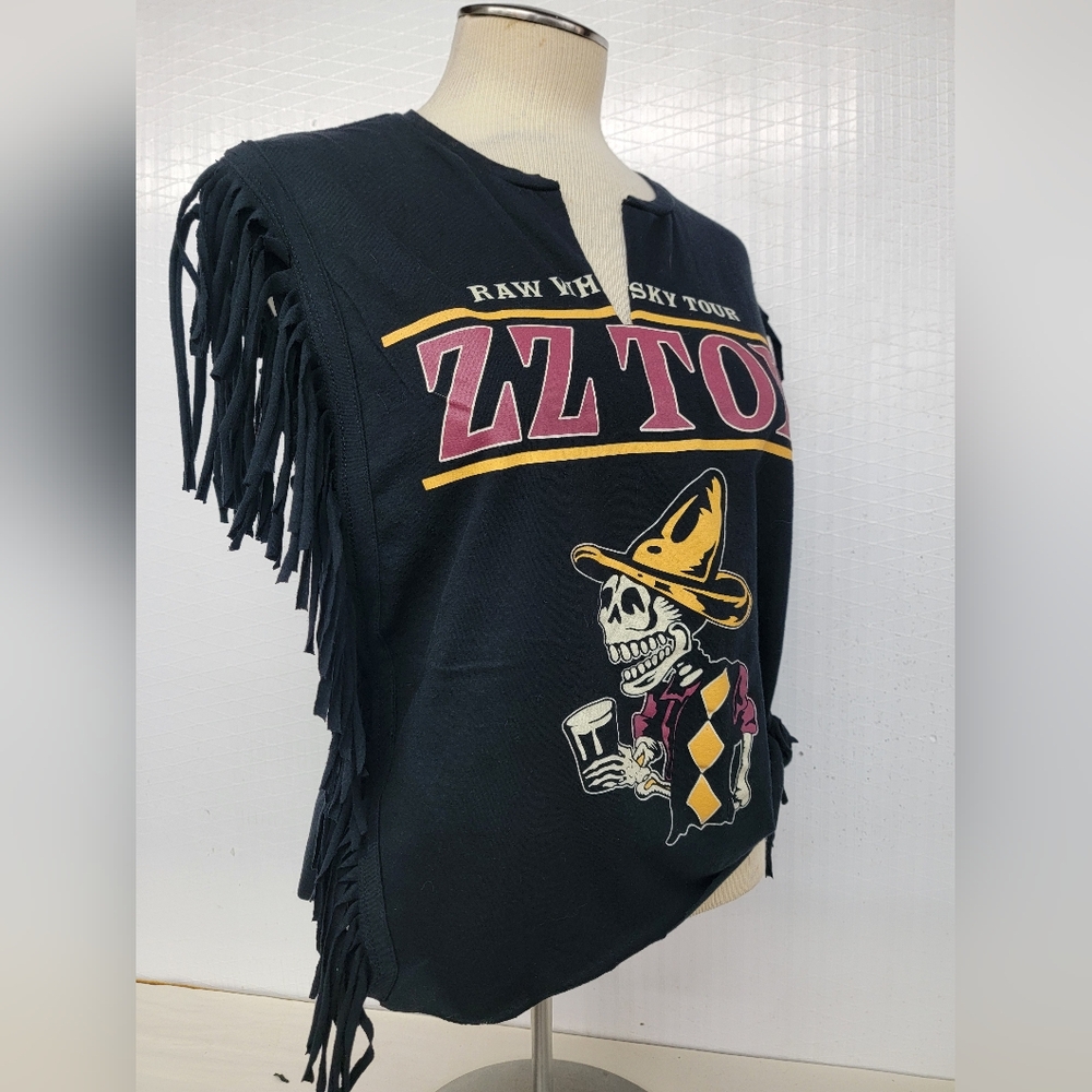 **SOLD*******ZZ Top Raw Whiskey Tour Fringe Concert Tee - Upcycled - Picture 5 of 11